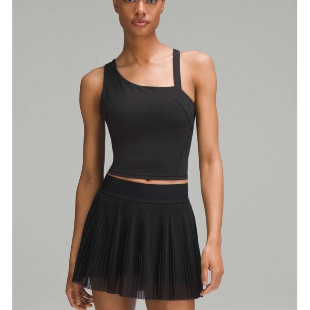Lululemon Everlux Asymmetrical Tennis Tank Top Black W1EHQS Size 2